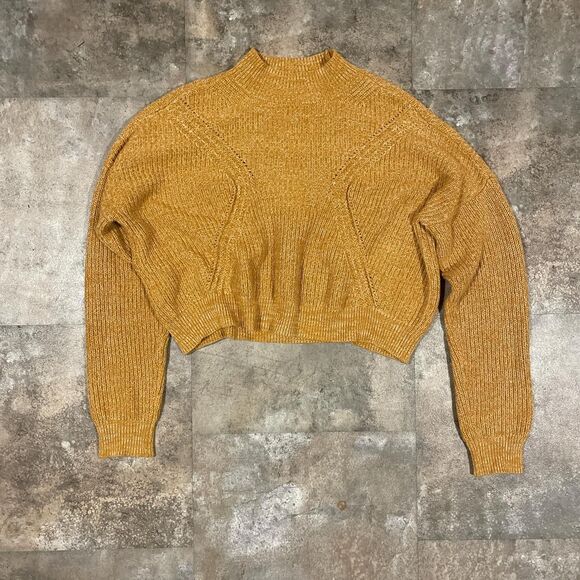 kendall and kylie yellow oversized knit sweater size medium - Picture 3 of 8